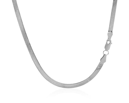 Sterling Silver Rhodium Plated Herringbone Chain (3.30 mm)