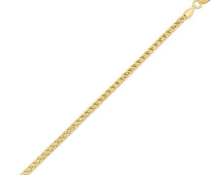 Sterling Silver Yellow Gold Plated Diamond Cut Franco Chain (3.80 mm)