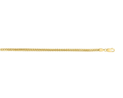 Sterling Silver Yellow Gold Plated Diamond Cut Franco Chain (3.80 mm)