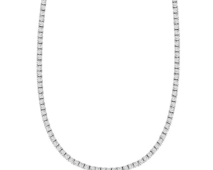 Sterling Silver Rhodium Plated CZ Tennis Necklace