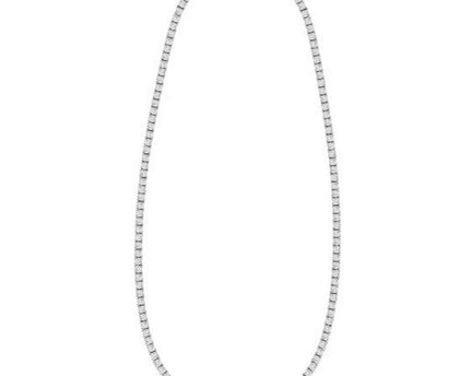 Sterling Silver Rhodium Plated CZ Tennis Necklace