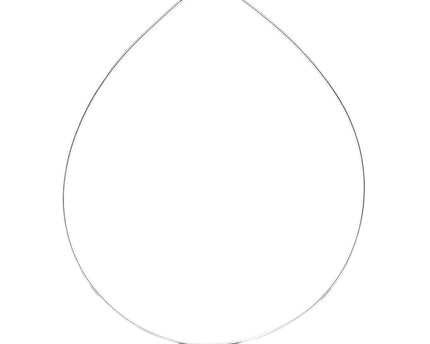 Sterling Silver Round Omega Style Chain Necklace with Rhodium Plating (1.55mm)