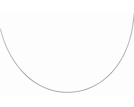 Sterling Silver Round Omega Style Chain Necklace with Rhodium Plating (1.55mm)