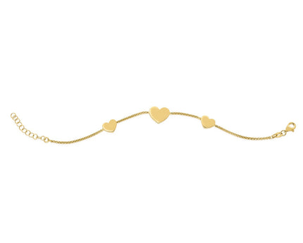Sterling Silver Gold Plated Hearts Station Necklace