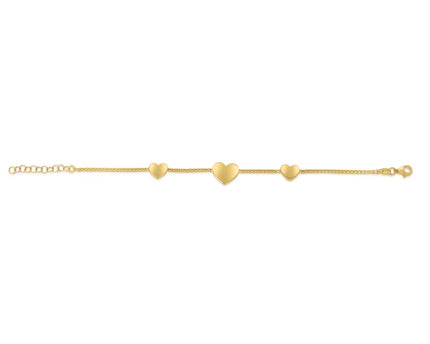 Sterling Silver Gold Plated Hearts Station Necklace