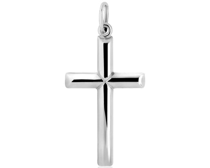 Sterling Silver Polished Bar Cross Pendant