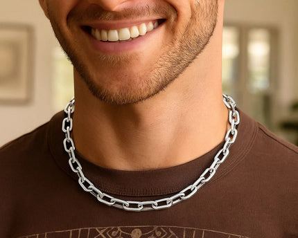 Sterling Silver Squared Paperclip Chain (10.20 mm)