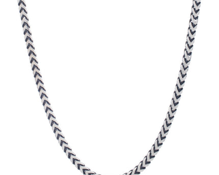 Sterling Silver Gunmetal Finish Franco Link Chain (4.60 mm)
