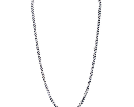 Sterling Silver Gunmetal Finish Franco Link Chain (4.60 mm)