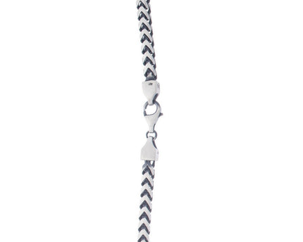 Sterling Silver Gunmetal Finish Franco Link Chain (4.60 mm)