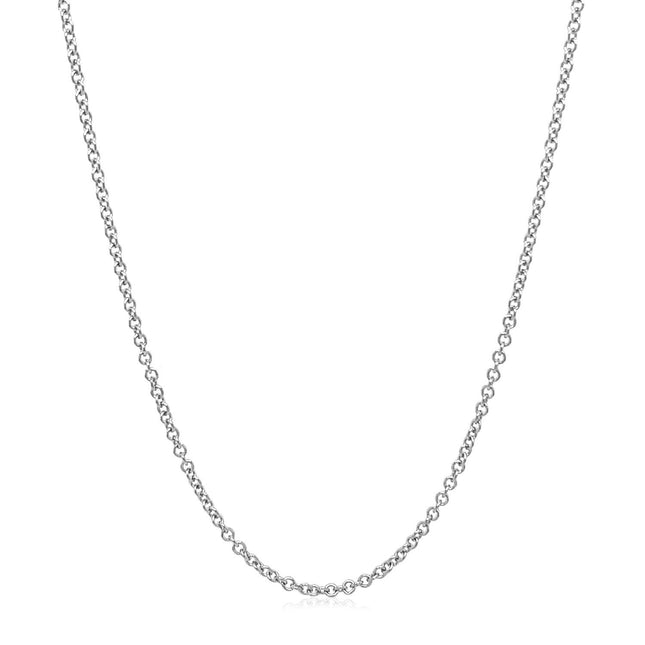 Sterling Silver Rhodium Plated Round Cable Chain (1.50 mm)