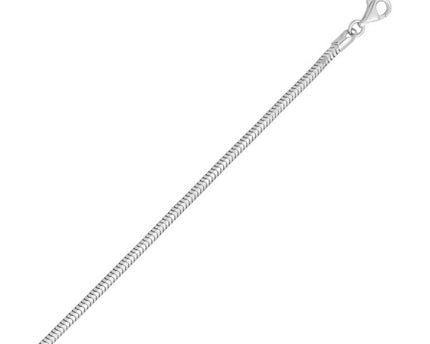 Sterling Silver Rhodium Plated Octagonal Snake Chain (3.00 mm)