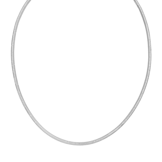Sterling Silver Rhodium Plated Octagonal Snake Chain (3.00 mm)