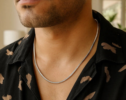 Sterling Silver Rhodium Plated Octagonal Snake Chain (3.00 mm)