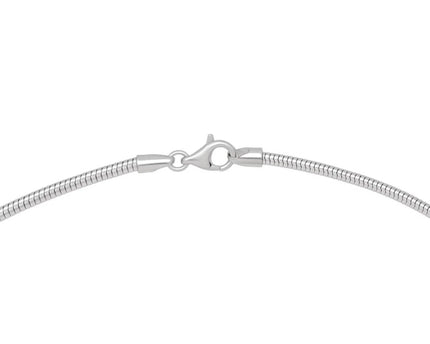 Sterling Silver Rhodium Plated Octagonal Snake Chain (3.00 mm)