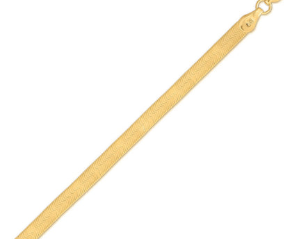 Sterling Silver Yellow Gold Plated Imperial Herringbone Chain (4.20 mm)
