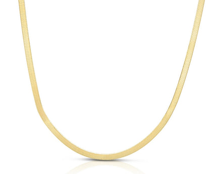 Sterling Silver Yellow Gold Plated Imperial Herringbone Chain (4.20 mm)
