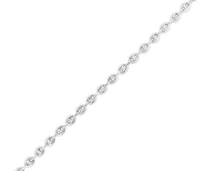 Sterling Silver Rhodium Plated Lite Puffed Mariner Chain (7.80 mm)