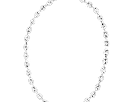 Sterling Silver Rhodium Plated Lite Puffed Mariner Chain (7.80 mm)