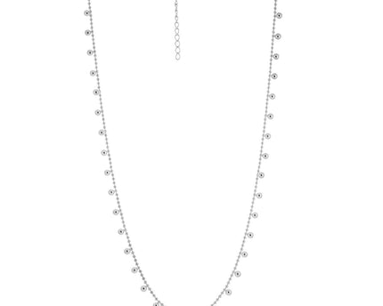 Sterling Silver Rhodium Plated Bead Necklace