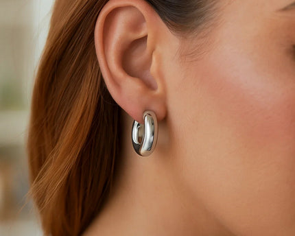 Sterling Silver Small Graduated Hoop Earrings