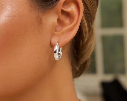 Sterling Silver Small Graduated Hoop Earrings