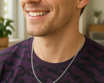 Sterling Silver Rhodium Plated Round Cable Chain (1.80 mm)