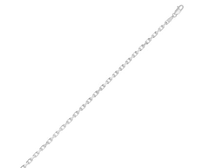 Sterling Silver Rhodium Plated French Cable Chain (3.40 mm)
