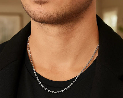 Sterling Silver Rhodium Plated French Cable Chain (3.40 mm)