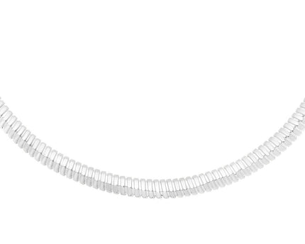 Sterling Silver Rhodium Plated Tubogas Fancy Necklace