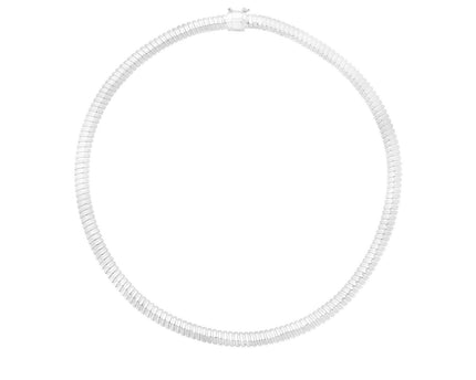 Sterling Silver Rhodium Plated Tubogas Fancy Necklace