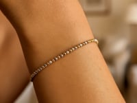 14K Two Tone Gold Pallina Bead Bracelet (2.10 mm)